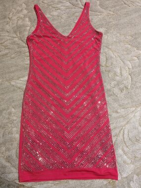 Cache Red Rhinestone Bodycon Dress Size S NWT $178 Cocktail Party Glam